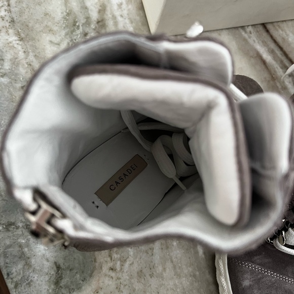 CASADEI Lace Up Wedge Boots In dark gray size 37 / 7 new in box - Picture 4 of 7